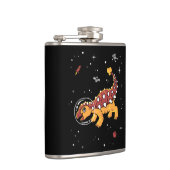 Bruin en Tan Ankylosaurus Dinos in de ruimte Heupfles (Rechts)