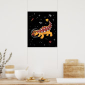 Bruin en Tan Ankylosaurus Dinos in de ruimte Poster (Keuken)