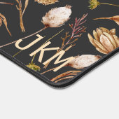 Bruin en Tan Bohemian Foliage Monogram Bureaumat (Hoek)