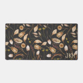 Bruin en Tan Bohemian Foliage Monogram Bureaumat (Voorkant)
