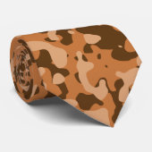 Bruin en Tan Camouflage Camo Pattern Design Stropdas (Opgerold)