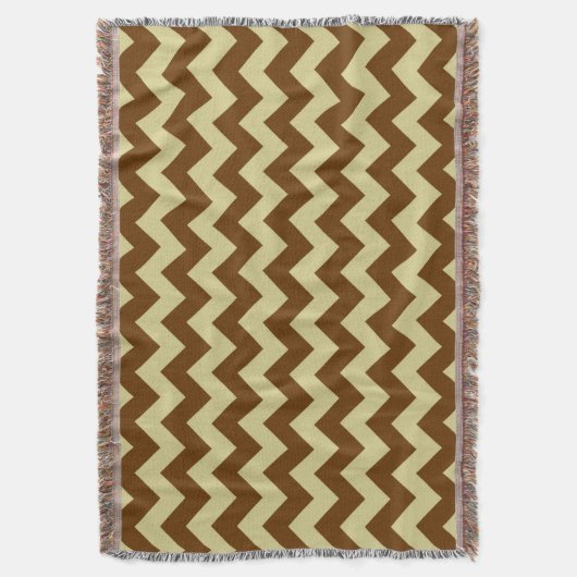 Bruin en Tan Chevron zigzag patroon Deken (Voorkant Verticaal)