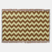Bruin en Tan Chevron zigzag patroon Deken (Voorkant)