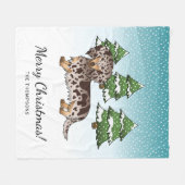 Bruin en Tan Dapple Long Hair Dachshund in Winter Fleece Deken (Voorkant (Horizontaal))