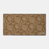 Bruin en Tan Floral Monogram Bureaumat (Voorkant)