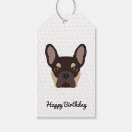 Bruin en Tan French Bulldog Birthday Cadeaulabel