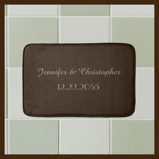Bruin en Tan gepersonaliseerde pluche badmat