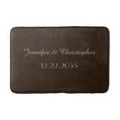 Bruin en Tan gepersonaliseerde pluche badmat (Voorkant)