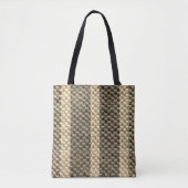 " bruin en tan grote weave print" canvas tas (Voorkant)
