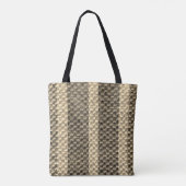 " bruin en tan grote weave print" canvas tas (Achterkant)