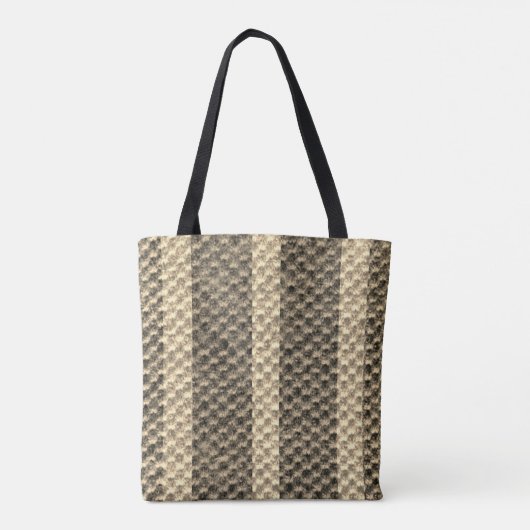 " bruin en tan grote weave print" canvas tas (Achterkant)