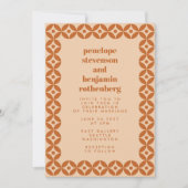 Bruin en Tan Mid Mod Geometric Chic Wedding Kaart (Voorkant)