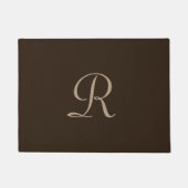 Bruin en Tan Monogrammed Deurmat (Voorkant)