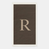 Bruin en Tan Monogrammed Paper Guest Towel Servet (Voorkant)