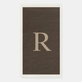 Bruin en Tan Monogrammed Paper Guest Towel Servet