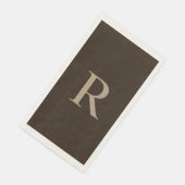 Bruin en Tan Monogrammed Paper Guest Towel Servet (Hoek)