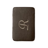 Bruin en Tan Monogrammed Pluche Badmat (Voorkant Verticaal)