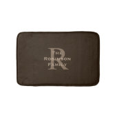 Bruin en Tan Naam Monogrammed Badmat (Voorkant)
