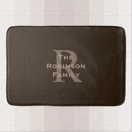 Bruin en Tan Naam Monogrammed Badmat