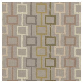 Bruin en Tan Retro 1970s Geometrisch Patroon Stof