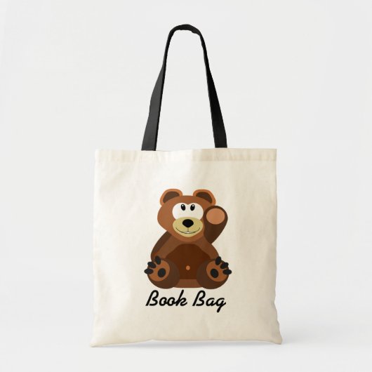 Bruin en tan teddybeer boekentas tote bag (Voorkant)