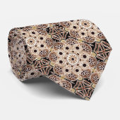 Bruin en taupe boho stropdas (Opgerold)