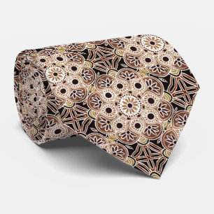Bruin en taupe boho stropdas