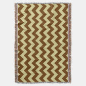 Bruin en taupe Chevron zigzag patroon Deken (Voorkant Verticaal)