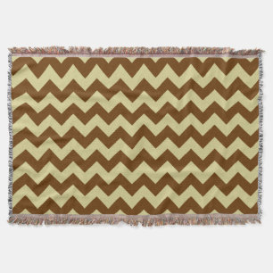 Bruin en taupe Chevron zigzag patroon Deken