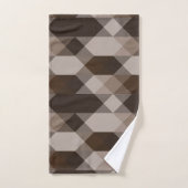 bruin en taupe geometrisch bad handdoek (Handdoek)