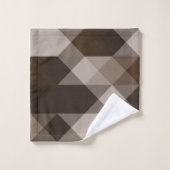 bruin en taupe geometrisch bad handdoek (Wasdoekje)