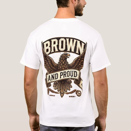 Bruin en trots Mexican Eagle T-shirt ontwerp (Achterkant)