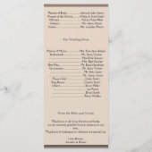 Bruin en Turquoise Band Starfish Wedding Program Programmakaart (Achterkant)