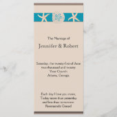Bruin en Turquoise Band Starfish Wedding Program Programmakaart (Voorkant)