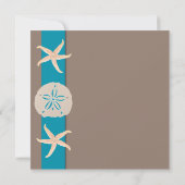 Bruin en Turquoise Starfish Wedding Invitation Kaart (Achterkant)