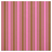 Bruin en warm roze gekleurd stripte patroon stof (Swatch)