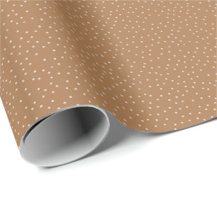 Bruin en Warm Wit Polka Dot Desaturated Tiny Cadeaupapier