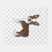 Bruin en White Boston Terrier Cartoon Dog & Paws Fleece Deken (Voorkant (Horizontaal))
