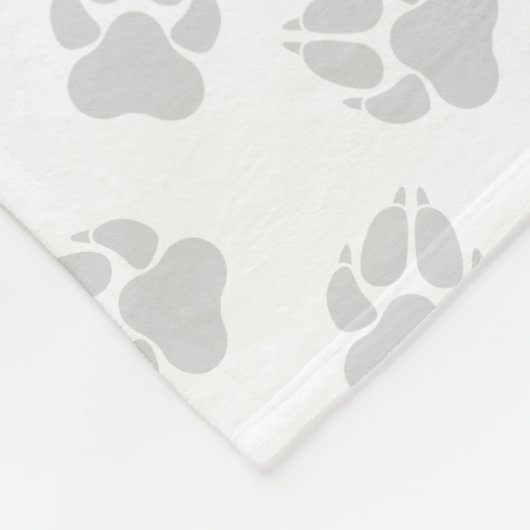 Bruin en White Boston Terrier Cartoon Dog & Paws Fleece Deken (Hoek)