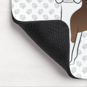 Bruin en White Boston Terrier Cartoon Dog & Paws Muismat (Hoek)