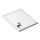 Bruin en White Boston Terrier Cartoon Dog & Paws Notitieblok (Schuin)