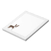 Bruin en White Boston Terrier Cartoon Dog & Paws Notitieblok (Linkerzijde)
