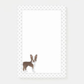 Bruin en White Boston Terrier Cartoon Dog & Paws Post-it® Notes (Voorkant)