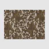 Bruin en White Damask Tissuepapier (Voorkant)