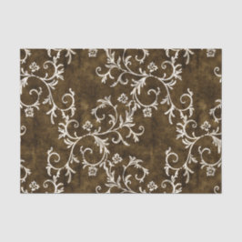 Bruin en White Damask Tissuepapier