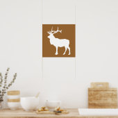 Bruin en White Elk Poster (Keuken)