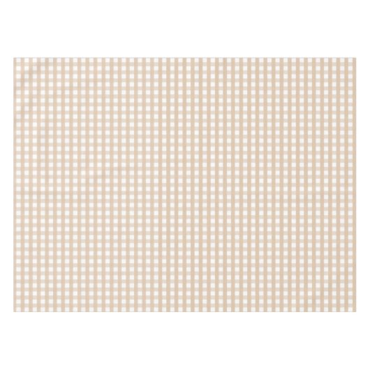 Bruin en White Gingham Thanksgiving Tablecloth Tafelkleed (Voorkant (Horizontaal))