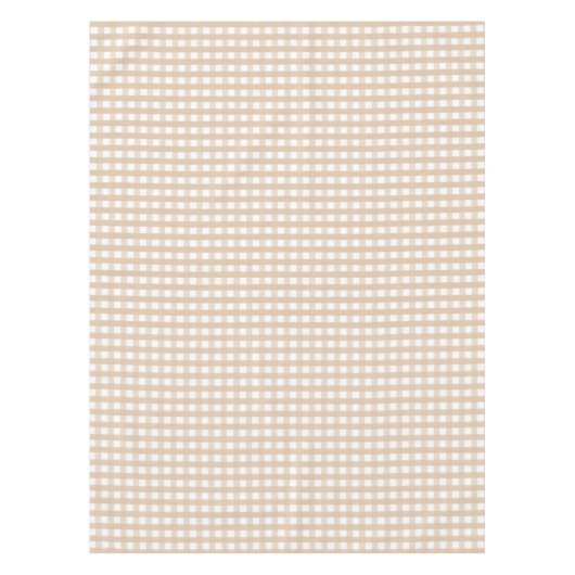 Bruin en White Gingham Thanksgiving Tablecloth Tafelkleed (Voorkant)