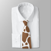 Bruin en wit abstract girafpatroon stropdas (Gebonden)
