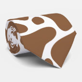Bruin en wit abstract girafpatroon stropdas (Opgerold)
